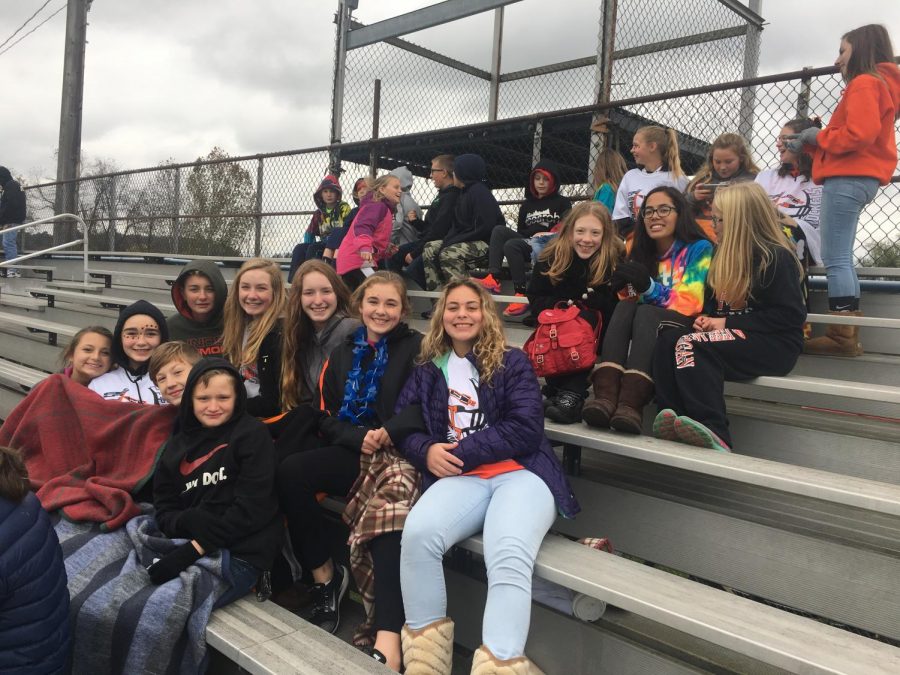 Middle School Students Attending Red Ribbon Week Football Game