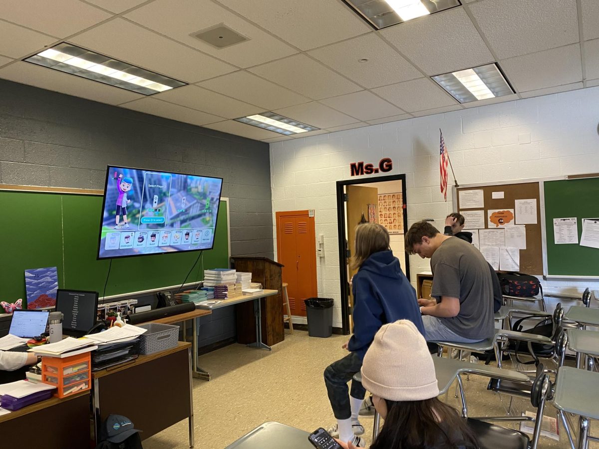Students playing Switch Sports on the Nintendo Switch.